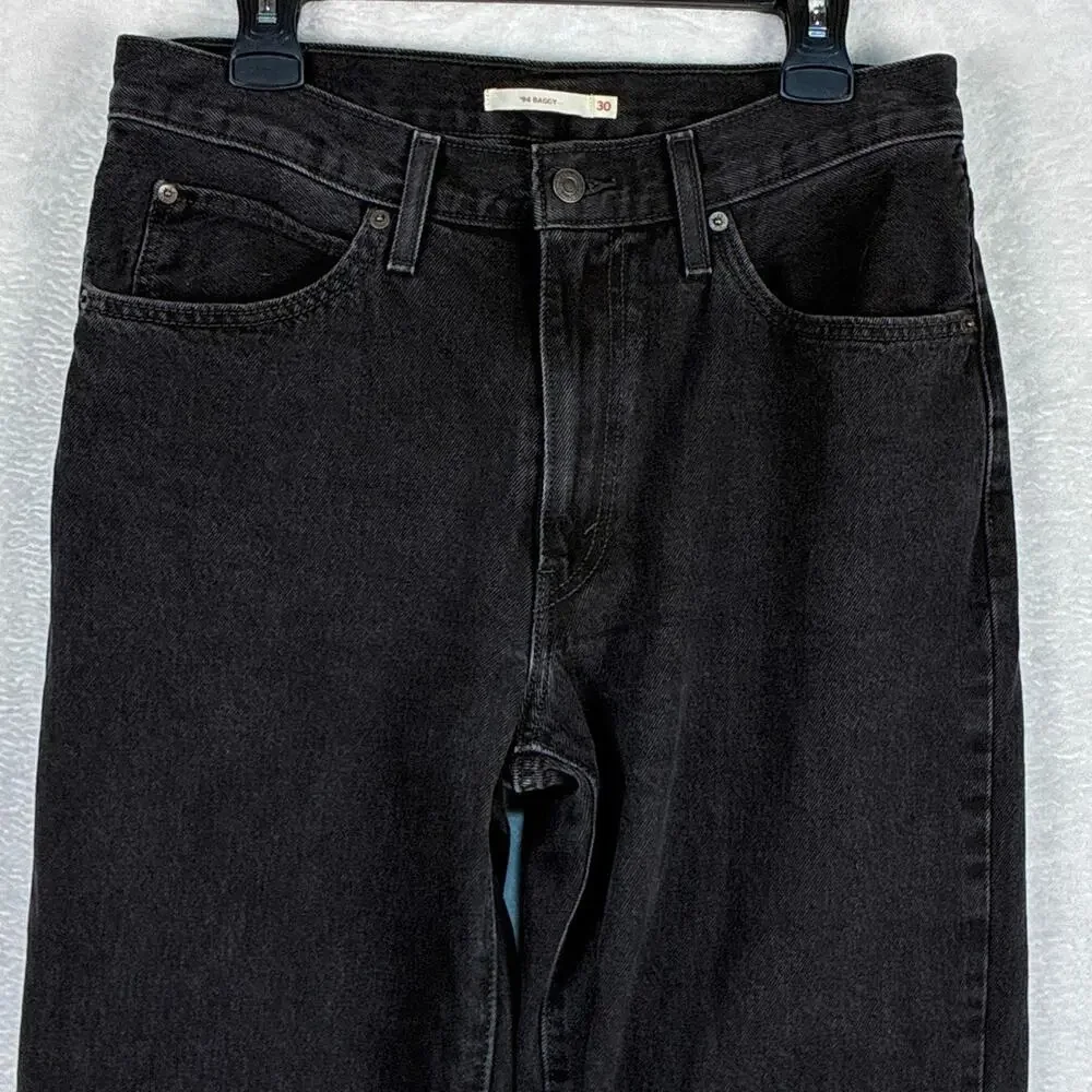 Levis Jeans Womens 30 Black '94 Baggy Wide Leg Grunge Festival Rave Goth Skate